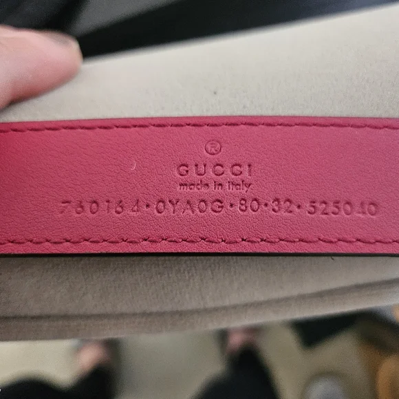 GUCCI Plutone Calf Leather Belt – Cold Russet (80/32) New With Tags - Picture 4 of 8